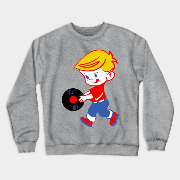 Vinyl Boy Crewneck Sweatshirt by Stupiditee